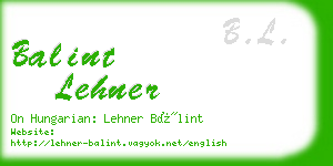 balint lehner business card